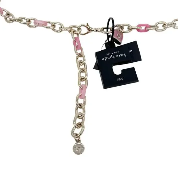 KATE SPADE New York Lock & Spade Chain Link Belt in Pink S/M Kate Spade lock & spade chain link belt ~NWT~ Pink S/M | eBay main image 2